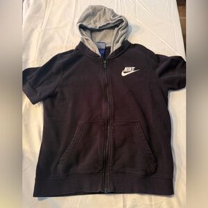 Nike Kids Black and Gray Zip-Up Hoodie